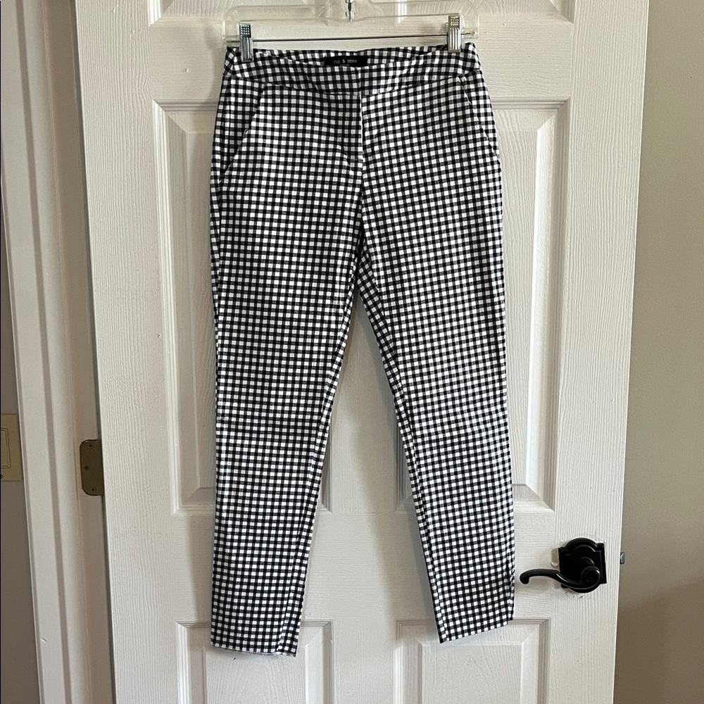 Rag & Bone Black and White Gingham Check Pants